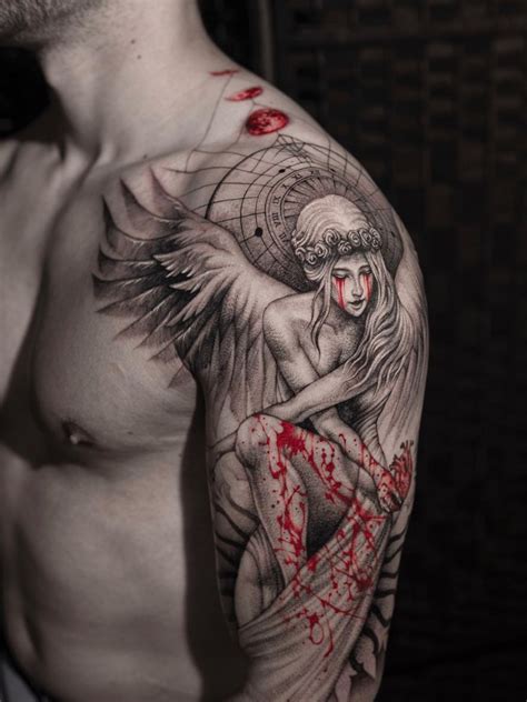 angel and sword tattoo|weeping angel tattoo meaning.